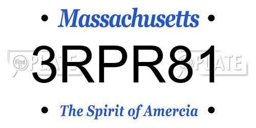 3RPR81 Massachusetts License Plate