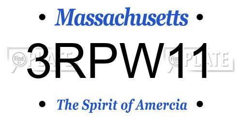 3RPW11 Massachusetts License Plate