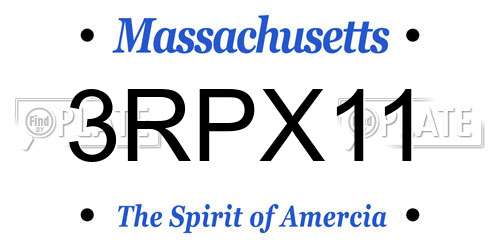 3RPX11 Massachusetts License Plate