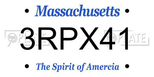 3RPX41 Massachusetts License Plate