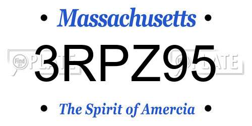 3RPZ95 Massachusetts License Plate
