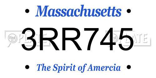 3RR745 Massachusetts License Plate
