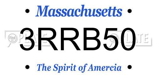3RRB50 Massachusetts License Plate