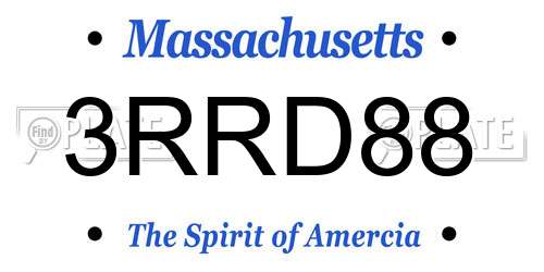 3RRD88 Massachusetts License Plate
