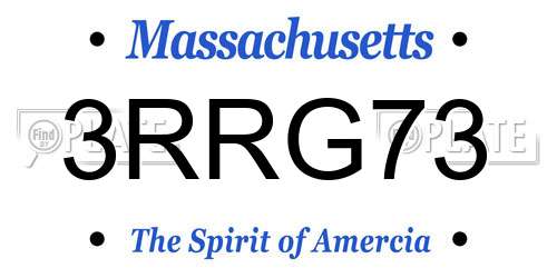 3RRG73 Massachusetts License Plate