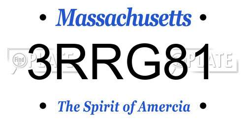 3RRG81 Massachusetts License Plate