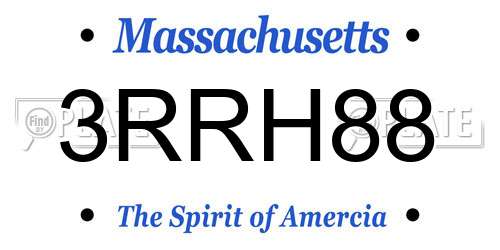 3RRH88 Massachusetts License Plate