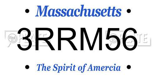3RRM56 Massachusetts License Plate