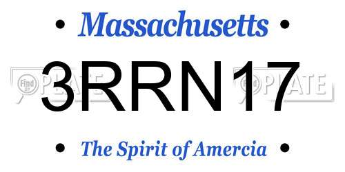 3RRN17 Massachusetts License Plate