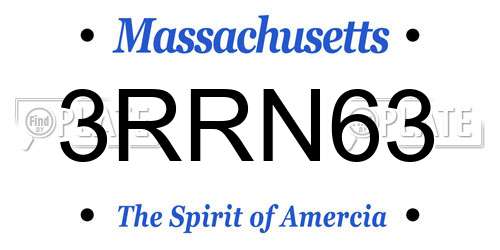 3RRN63 Massachusetts License Plate