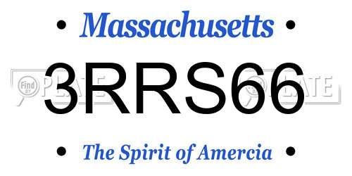 3RRS66 Massachusetts License Plate