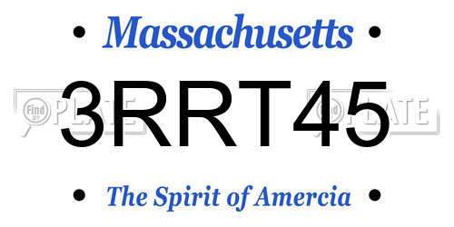 3RRT45 Massachusetts License Plate