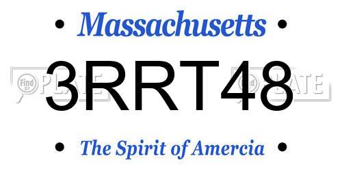 3RRT48 Massachusetts License Plate