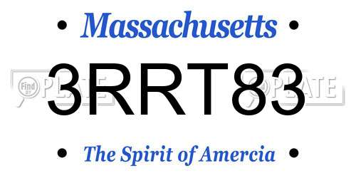 3RRT83 Massachusetts License Plate