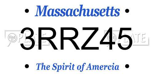 3RRZ45 Massachusetts License Plate