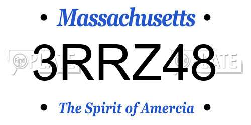 3RRZ48 Massachusetts License Plate