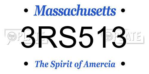 3RS513 Massachusetts License Plate
