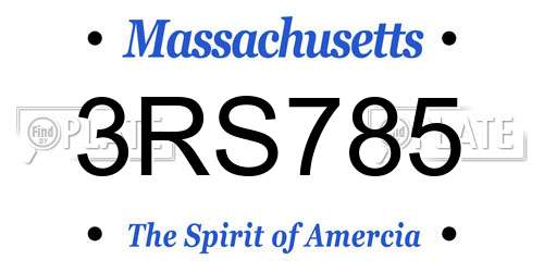 3RS785 Massachusetts License Plate