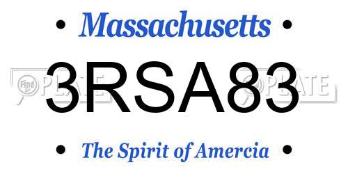 3RSA83 Massachusetts License Plate