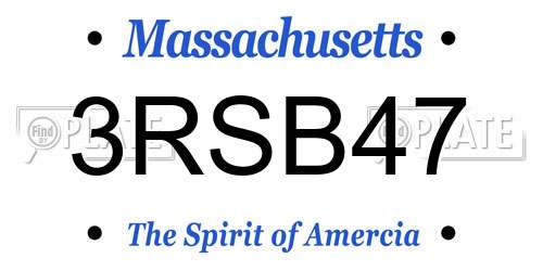3RSB47 Massachusetts License Plate