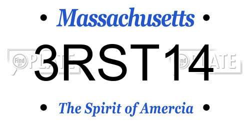 3RST14 Massachusetts License Plate