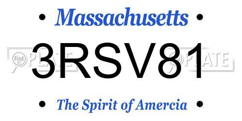 3RSV81 Massachusetts License Plate