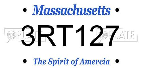 3RT127 Massachusetts License Plate