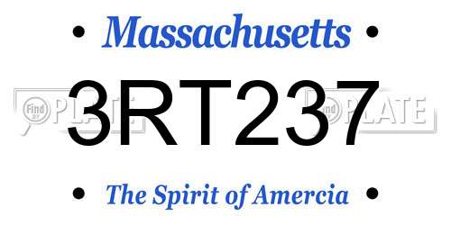 3RT237 Massachusetts License Plate