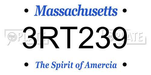 3RT239 Massachusetts License Plate