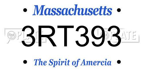 3RT393 Massachusetts License Plate