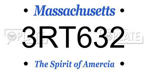 3RT632 Massachusetts License Plate