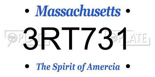 3RT731 Massachusetts License Plate