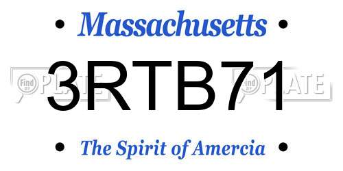 3RTB71 Massachusetts License Plate