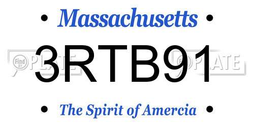 3RTB91 Massachusetts License Plate