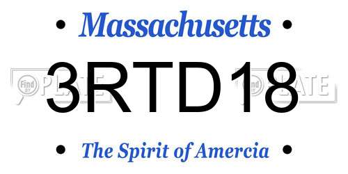 3RTD18 Massachusetts License Plate