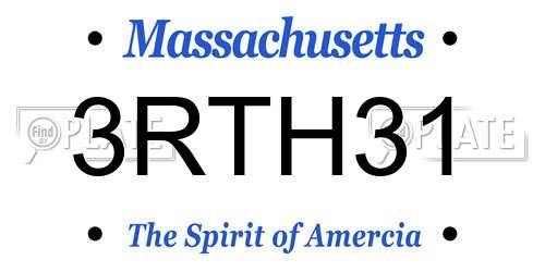 3RTH31 Massachusetts License Plate