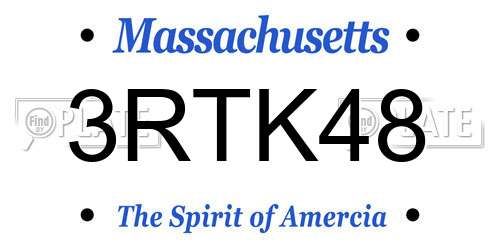 3RTK48 Massachusetts License Plate