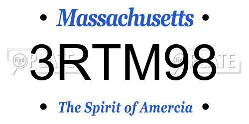 3RTM98 Massachusetts License Plate
