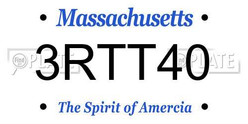 3RTT40 Massachusetts License Plate