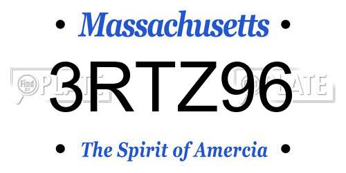 3RTZ96 Massachusetts License Plate