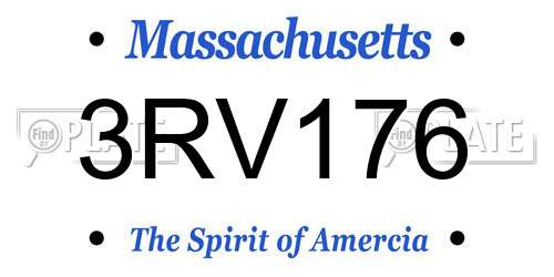 3RV176 Massachusetts License Plate