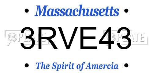 3RVE43 Massachusetts License Plate