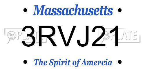 3RVJ21 Massachusetts License Plate