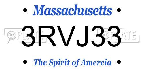 3RVJ33 Massachusetts License Plate