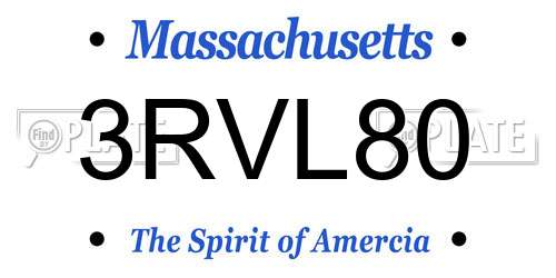 3RVL80 Massachusetts License Plate
