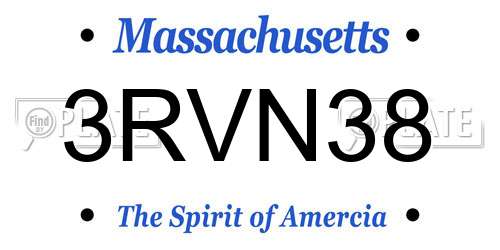 3RVN38 Massachusetts License Plate