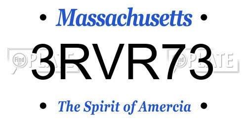 3RVR73 Massachusetts License Plate