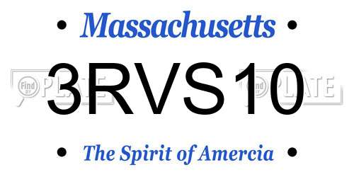3RVS10 Massachusetts License Plate