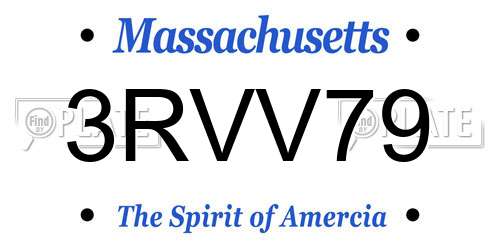 3RVV79 Massachusetts License Plate