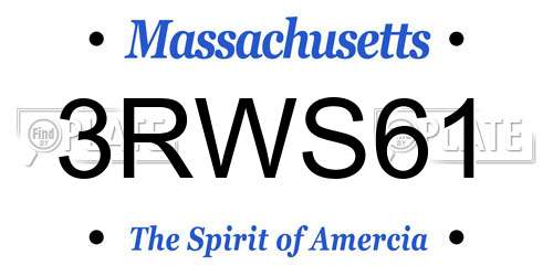 3RWS61 Massachusetts License Plate